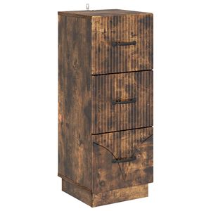 vidaXL Armoire &agrave; tiroirs Ch&ecirc;ne fum&eacute; 33 x 34,5 x 87 cm