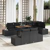 vidaXL Ensemble de canap&eacute; de jardin 9 pcs Noir Poly rotin