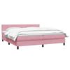 vidaXL Sommier &agrave; lattes de lit avec matelas rose 180x220 cm velours