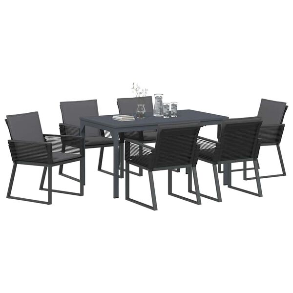 vidaXL Ensemble de salle &agrave; manger pour jardin 7 pcs Anthracite