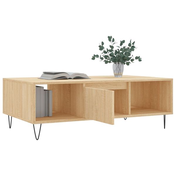 vidaXL Table basse ch&ecirc;ne sonoma 104x60x35 cm bois d'ing&eacute;nierie