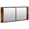 vidaXL Armoire à miroir à LED de bain chêne fumé 100x12x45 cm
