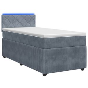 vidaXL Lit boxspring avec matelas Gris fonc&eacute; 90 x 190 cm Velours
