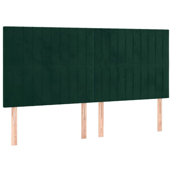 vidaXL T&ecirc;te de lit Vert fonc&eacute; 160x5x118/128 cm Velours