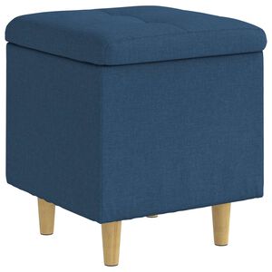 vidaXL Pouf de rangement avec coussin Bleu 40 x 40 x 45 cm tissu