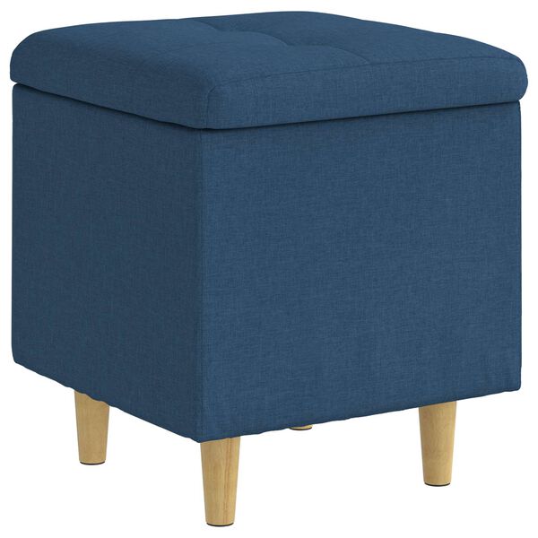 vidaXL Pouf de rangement avec coussin Bleu 40 x 40 x 45 cm tissu