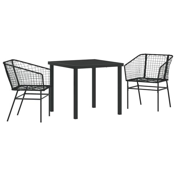 vidaXL Ensemble de salle &agrave; manger pour jardin 9 pcs Noir polyrotin