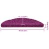 vidaXL Tapis d'escalier 10 pi&egrave;ces 56x17x3 cm Violet Demi-rond