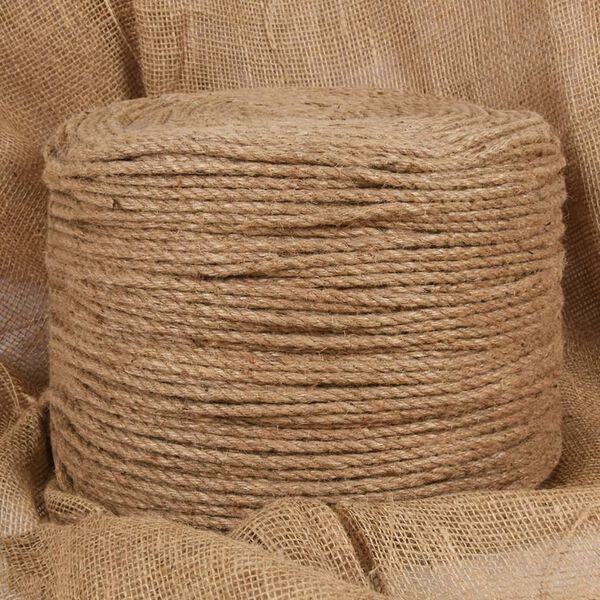 vidaXL Corde de jute 50 m de long 4 mm d'&eacute;paisseur
