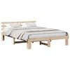 vidaXL Cadre de lit avec t&ecirc;te de lit Naturel 140 x 200 cm Pin massif