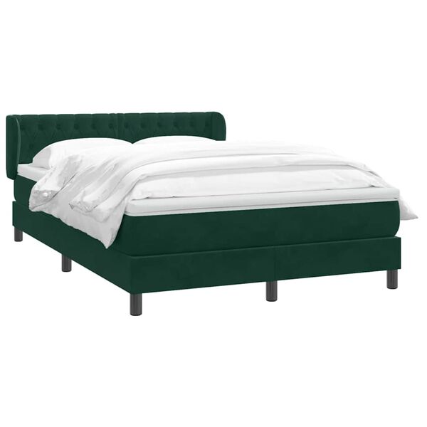 vidaXL Sommier &agrave; lattes de lit et matelas vert fonc&eacute; 160x220cm velours