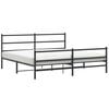 vidaXL Cadre de lit m&eacute;tal sans matelas avec pied de lit noir 193x203cm