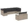 vidaXL Salon de jardin 9 pcs avec coussins gris clair r&eacute;sine tress&eacute;e