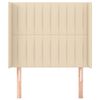 vidaXL Tête de lit avec oreilles Crème 103x16x118/128 cm Tissu