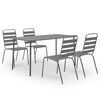vidaXL Ensemble &agrave; manger de jardin 5 pcs Acier Gris fonc&eacute;