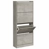 vidaXL Armoire &agrave; chaussures Gris b&eacute;ton 63x24x147 cm Bois d'ing&eacute;nierie