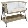 vidaXL Lit pour b&eacute;b&eacute; avec matelas Taupe Tissu de lin