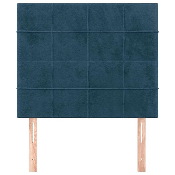vidaXL T&ecirc;te de lit Bleu fonc&eacute; 100x5x118/128 cm Velours