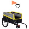 vidaXL Remorque de vélo pour chiens XXL 2 en 1 chariot Jaune gris noir