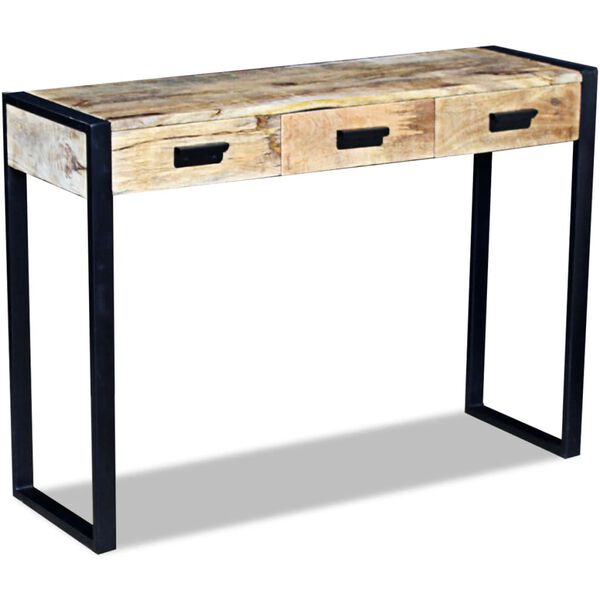 vidaXL Table console avec 3 tiroirs bois de manguier 110x35x78 cm