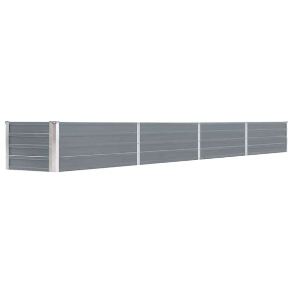 vidaXL Lit sur&eacute;lev&eacute; de jardin Acier galvanis&eacute; 320x40x45 cm Gris