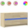 vidaXL Meuble TV avec LED ch&ecirc;ne sonoma 100x34x50 cm bois d'ing&eacute;nierie