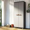 Keter Armoire de rangement avec étagères Stilo Gris et noir 173 cm