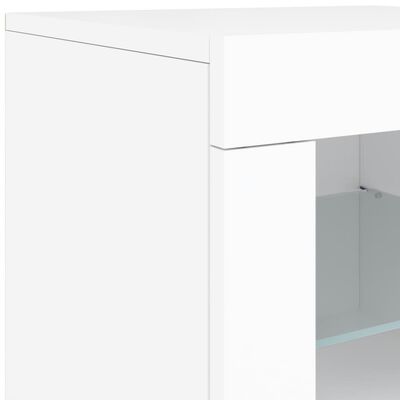 vidaXL Buffet avec lumières LED blanc 181,5x37x67 cm