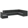 vidaXL Salon de jardin 7 pcs avec coussins Noir R&eacute;sine tress&eacute;e