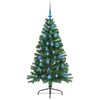 vidaXL Sapin de No&euml;l artificiel pr&eacute;-&eacute;clair&eacute; Vert 150 cm PVC