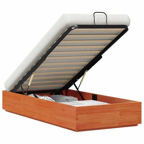 vidaXL Cadre de lit ottoman Brun Cir&eacute; 80 x 200 cm Pin massif