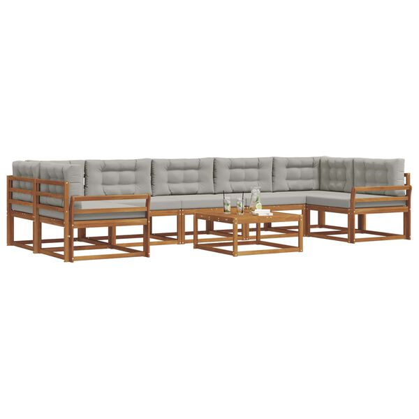 vidaXL Ensemble de canap&eacute;s d'ext&eacute;rieur 8 pcs Gris Naturel et Clair