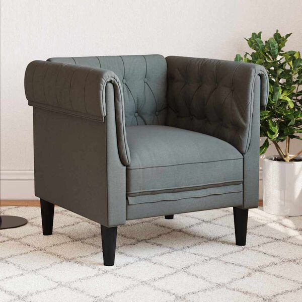 vidaXL Canap&eacute; Gris fonc&eacute; 78,5 x 74,5 x 74,5 cm Polyester