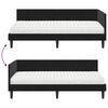 vidaXL Cadre de lit d'angle avec matelas 2 pcs Noir Velours