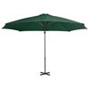 vidaXL Parasol de jardin en porte-&agrave;-faux et poteau en aluminium vert
