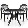 vidaXL Ensemble de bistro 3 pcs Aluminium coul&eacute; Noir