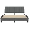vidaXL Cadre de lit sans matelas Hanko gris fonc&eacute; 140x190 cm tissu