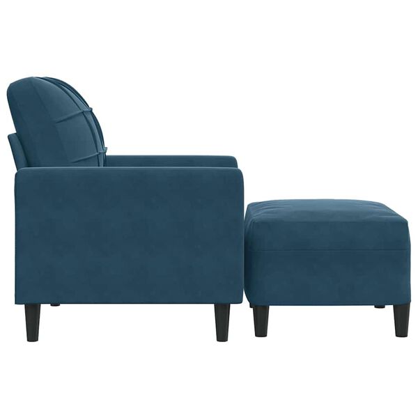 vidaXL Fauteuil avec repose-pied Bleu 60 cm Velours