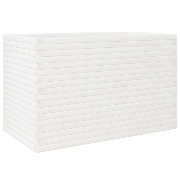 vidaXL Jardini&egrave;re blanc 110x60x68,5 cm bois de pin massif