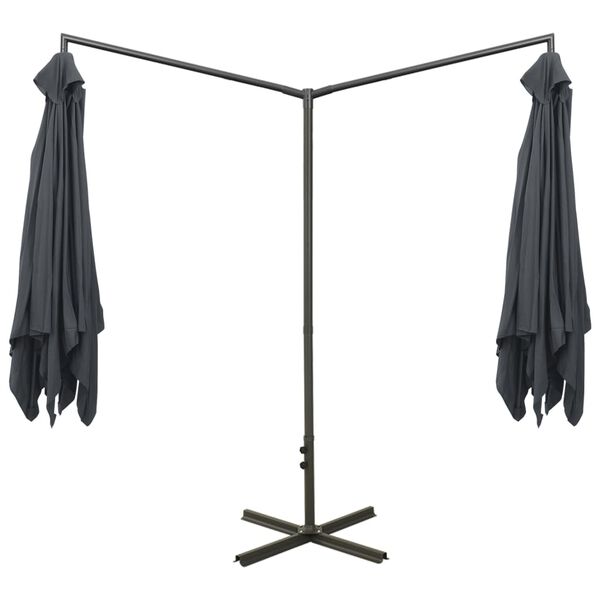 vidaXL Parasol de jardin double avec m&acirc;t en acier anthracite 600x300cm