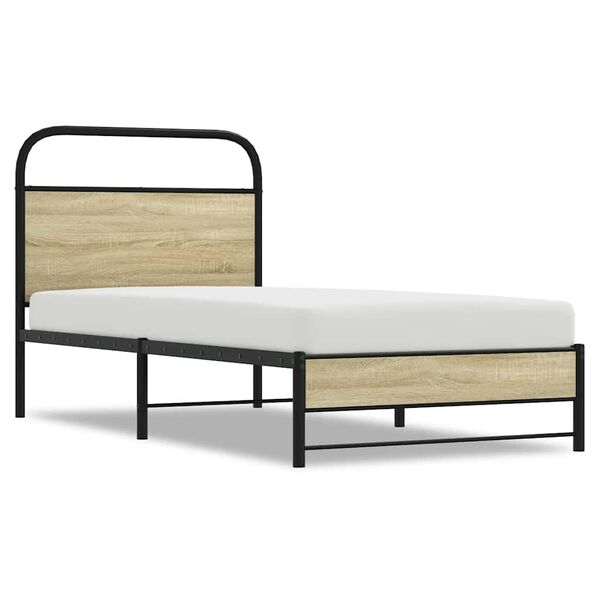 vidaXL Cadre de lit sans matelas 75x190cm chêne sonoma bois ingénierie