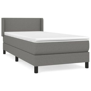 vidaXL Sommier &agrave; lattes de lit avec matelas Gris fonc&eacute; 80x200 cm Tissu