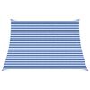 vidaXL Voile d'ombre 4 / 5 x 3 m HDPE Rectangulaire Bleu et Blanc
