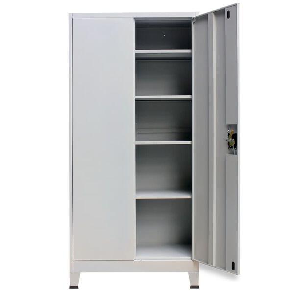 vidaXL Armoire de bureau avec 2 portes Acier 90 x 40 x 180 cm Gris