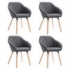 vidaXL Chaises &agrave; manger lot de 4 gris fonc&eacute; tissu