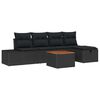 vidaXL Ensemble de canap&eacute; de jardin 6 pc Noir polyrotin