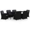 vidaXL Ensemble &agrave; manger de jardin 7 pcs Noir