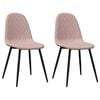 vidaXL Chaises &agrave; manger lot de 2 rose velours