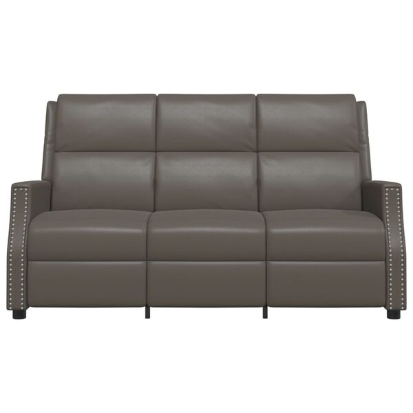 vidaXL Fauteuil de massage inclinable 3 places gris similicuir