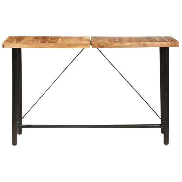 vidaXL Ensemble de bar 9 pcs Bois d'acacia solide et cuir v&eacute;ritable